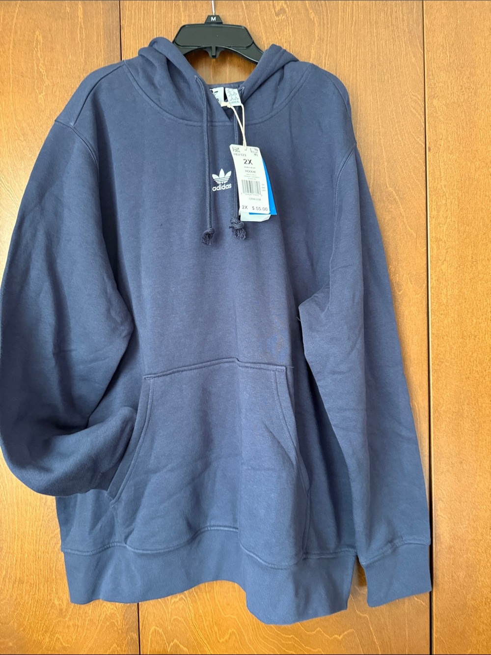 Adidas Relaxed Fit Plus Size Navy Hoody Ret $55 2X